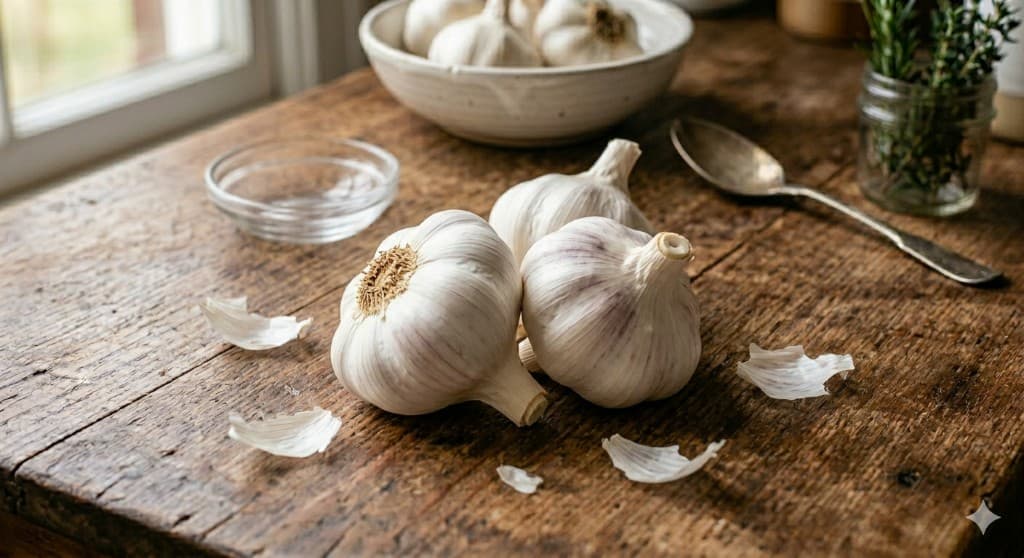 Raw Garlic Bulbs